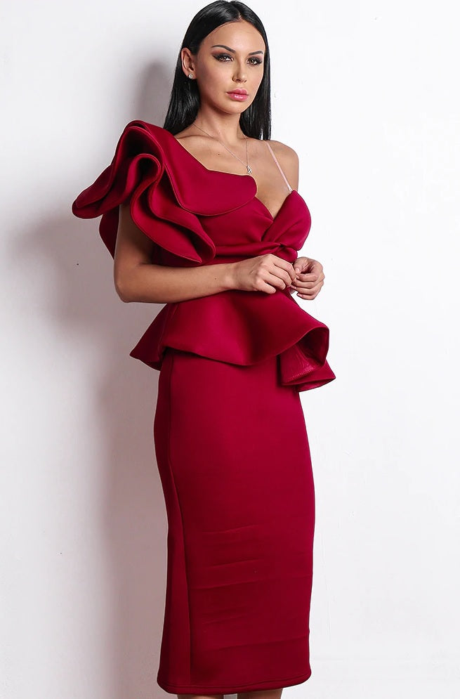 Red Midi Cocktail Dress – Timeless Elegance Meets Modern Glam
